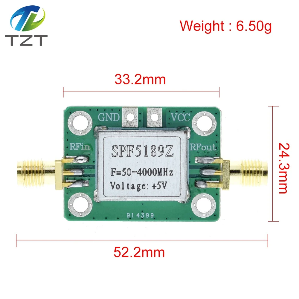 LNA 50-4000 MHz RF SPF5189 NF 0.6dB Low Noise Amplifier Signal Receiver Board Wireless Communication Module With Shield Shell