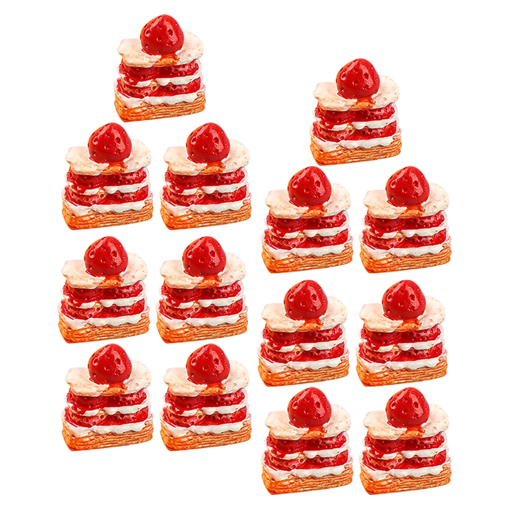 

15 Pcs Simulated Cake Mini Miniature Realistic Simulation Birthday Food for Crafts Dollhouse Model Decorate