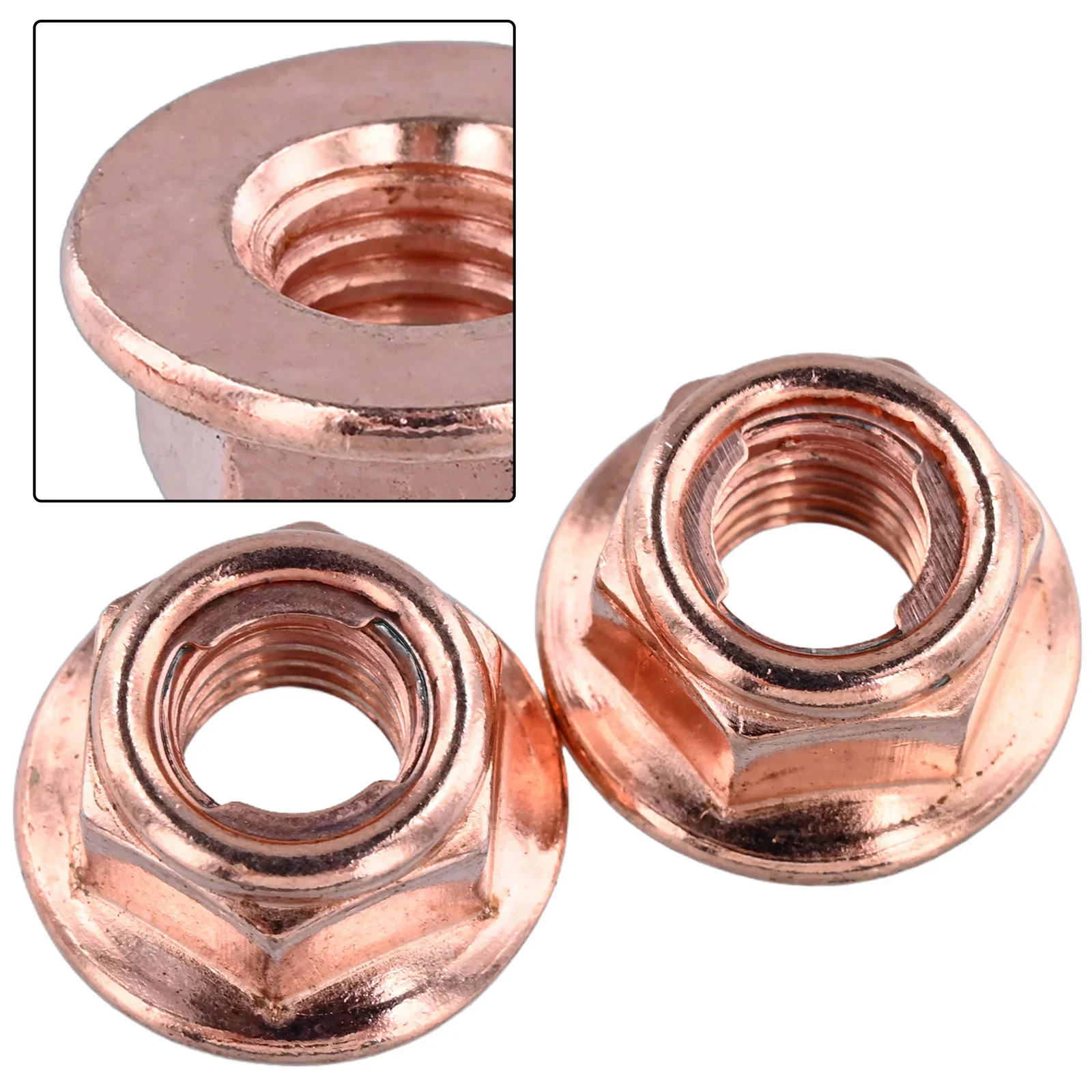 50PCS Car Exhaust Manifold Lock Nuts Copper Plated M8x1.25 For BMW Hexagonal Nut Metal Nuts Vehicles Tools Car Accessories