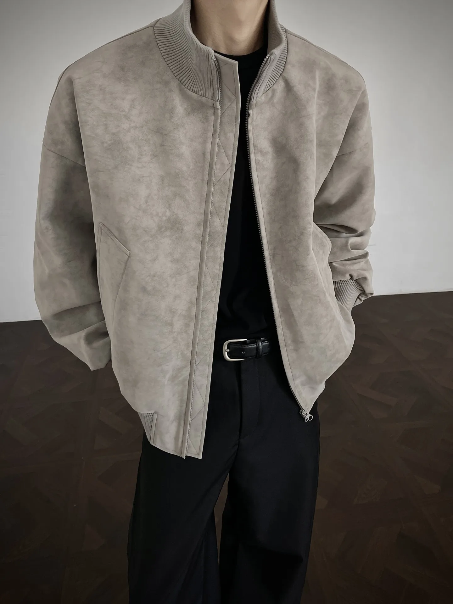 

American Sle Tie Dye Cleanfit Vintage Leather Jaet Men's Loose Trendy Autumn Winter Faionable Top Casual Outerwear