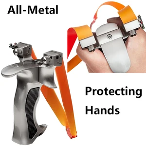 Metal Slingshot Hunting and Shooting, Slingshot, Flat Rubber Band, Professional Competitive Slingshot, Outdoor Accessories Package 9 Main Seling Sales - №5