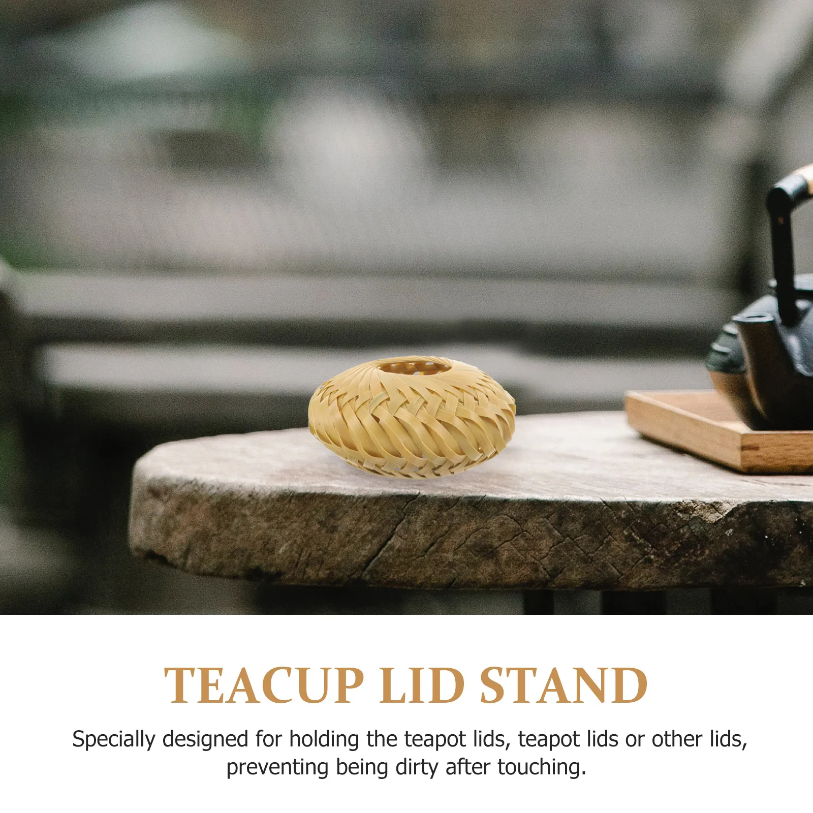 

Bamboo Lid Holder Creative Design Fine Workmanship Vivid Details Teapot Cover Storage Stand Kitchen Teaware Personal Collection