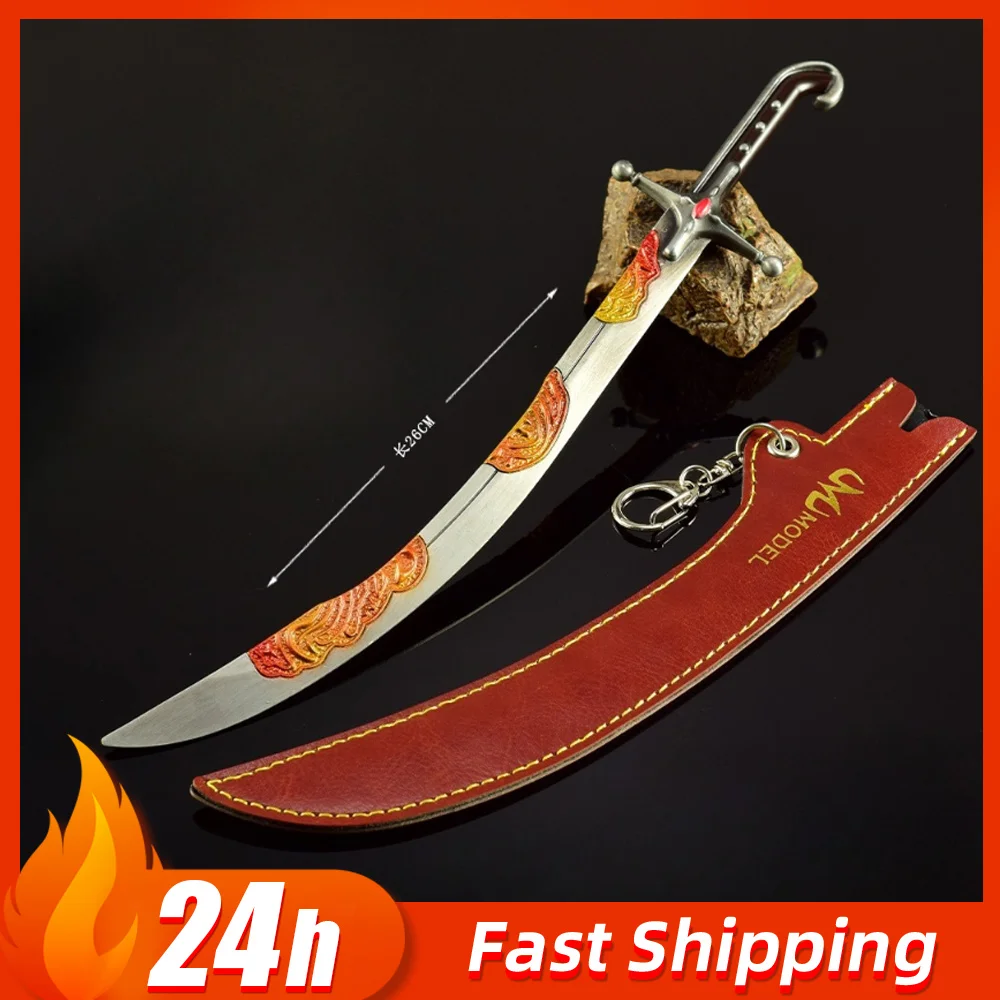 เอลเดนน์ วันเดอร์ริงมีดโค้งอาวุธรุ่นอุปกรณ์ต่อพ่วงเกมเหล็กดาบซามูไรโลหะหัตถกรรมของเล่นเครื่องประดับบนโต๊ะของขวัญเด็ก