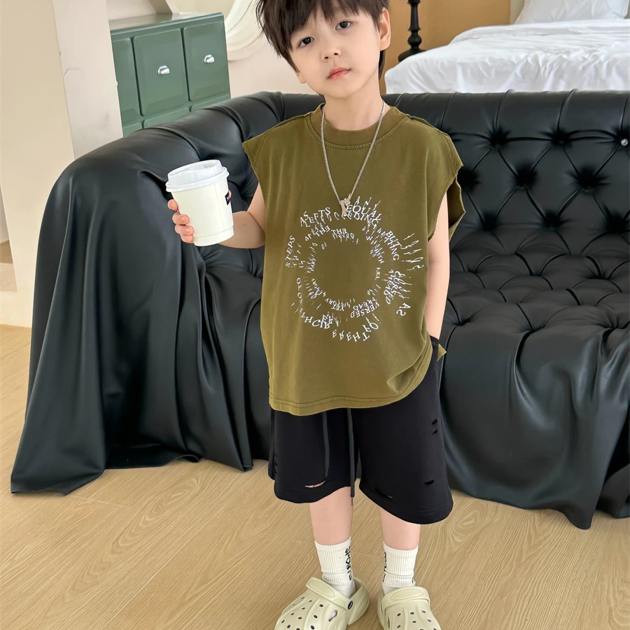 Boys Shorts 2024 Korean Style Summer New All Match Loose Casual Shorts Solid Color Simple Fashion Summer Children Pants