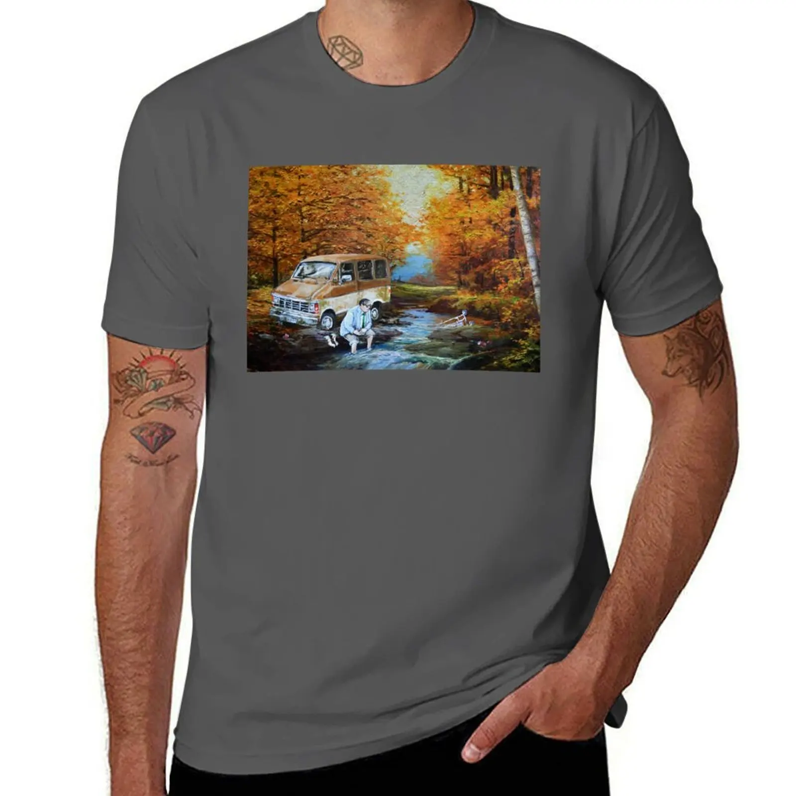 

Living in a Van Down by the River T-Shirt Simple Graphic Design T-Shirt