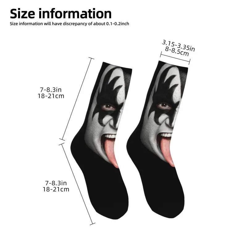 Gene Simmons-Calcetines de vestir para hombre y mujer, medias cálidas a la moda, con estampado de la banda Demon Kiss, novedad