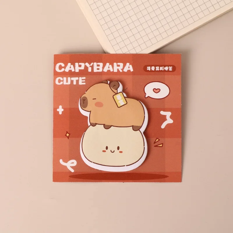 5Pcs/Lot Cute Cartoon Capybara Sticky Note Memo Pad 30 Sheet/Book Tearable Sticker for School and Office Stationery Decoration