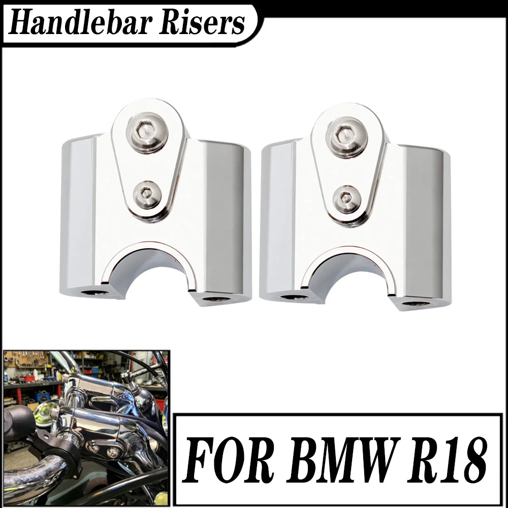 FOR BMW R18 R18B R18 Classic R18 Transcontinental 2020-2024 Handlebar Risers 15mm Rise 50mm Pullback Extension Kit Chrome