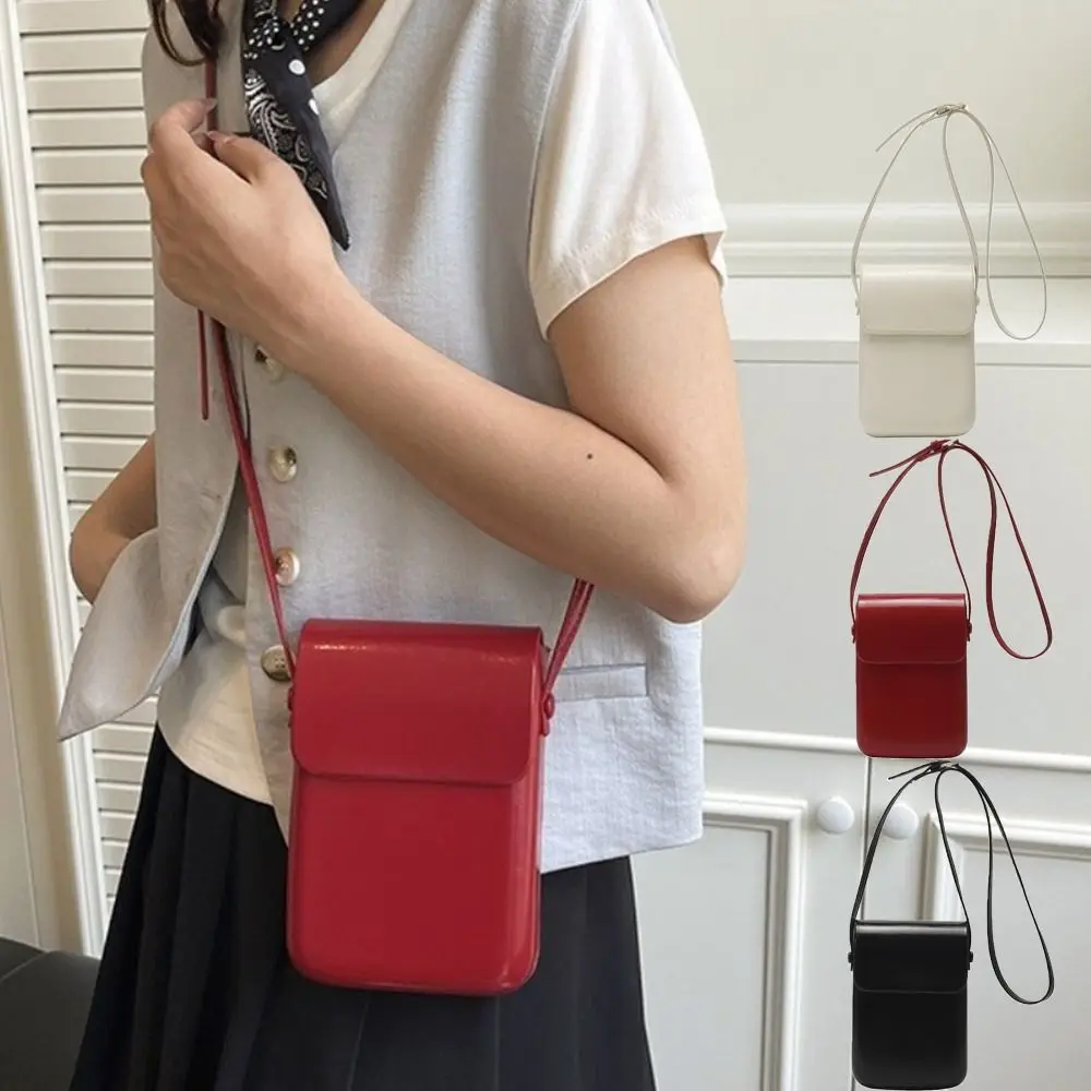 

Портативная корейская сумка через плечо с клапаном, мини-сумка из искусственной кожи, квадратная сумка для телефона, однотонные сумки через плечо для отдыха для девочек