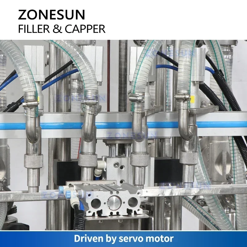 ZONESUN – Machine automatique de remplissage et de capsulage de canettes de peinture, équipement de scellage de bouchons de remplissage de Piston ZS-FAL180B4