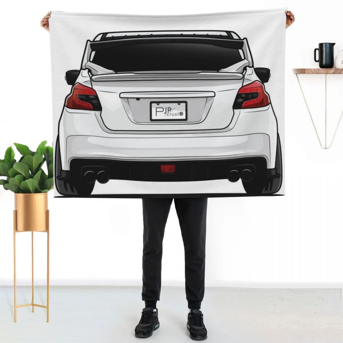 Subie WRX Rear detail Throw Blanket Cute Plaid Sofa Quilt Travel warm winter bed plaid Soft Plush Plaid Blankets