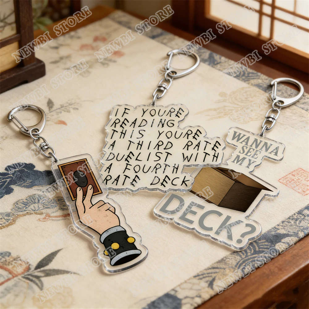Classic Anime Keychains for Accessories Bag Dragon Wanna See My Deck Keyrings Jewelry Friends Fans Gifts