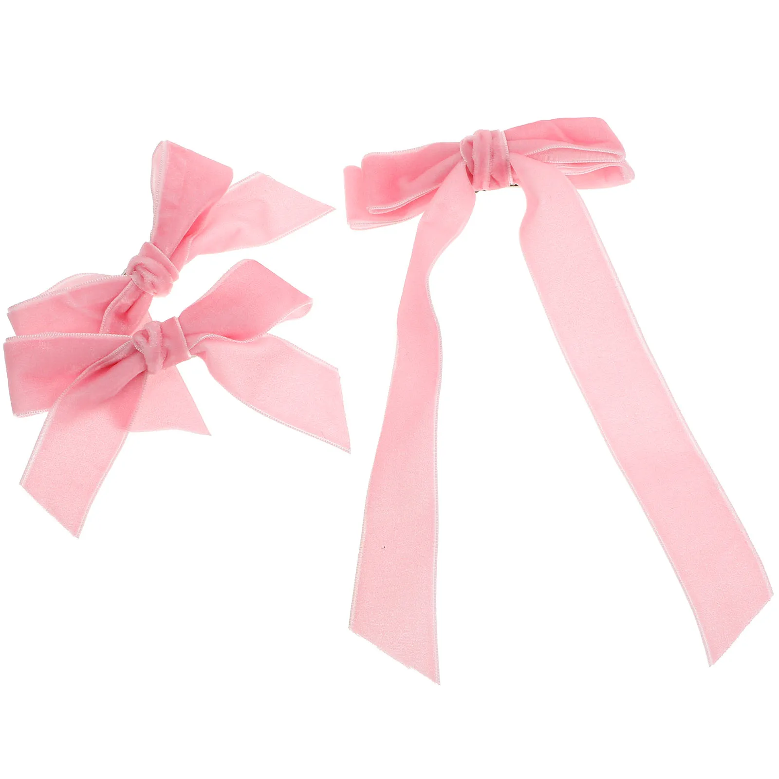 

3pcs Bow Hair Clips Ribbon Cute Bows Pink Birthday Decorations Women Accessories Versatile Ponytail Design
