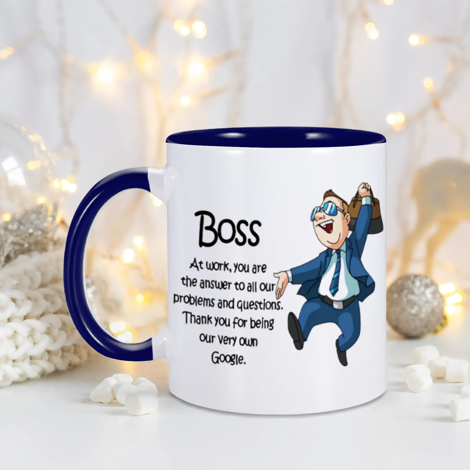 11oz Funny Boss Ceramic Coffee Mug Milk Tea Cup for Boss manager Grateful Thanks Boss'Day Gift Creativity Unique Novelty Present