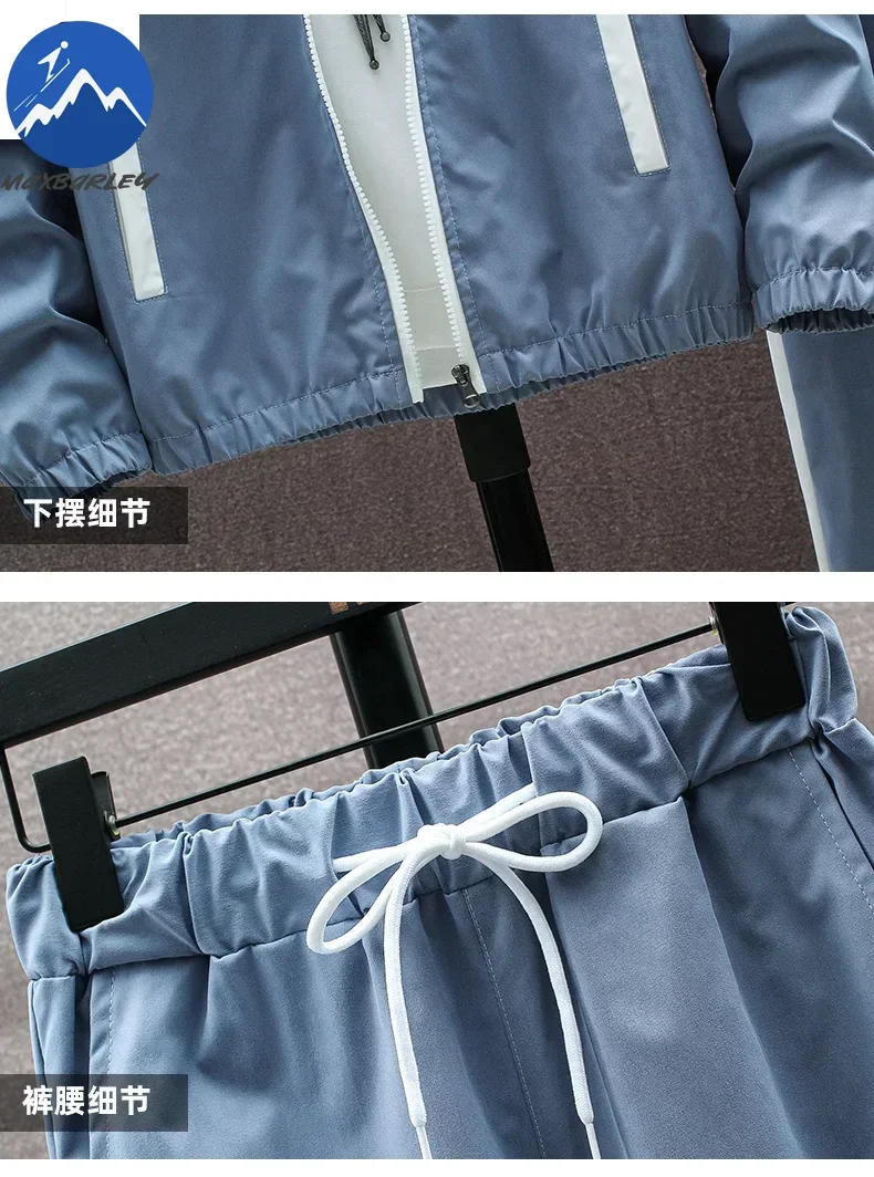 Spring Autumn Men Sportswear Suit Hooded Colorblock Casual Jacket + Pants Suit Man Teenager 2 Piece Jogger Sweatshirt Tracksuit