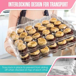 4/6/12/24 Cupcake Box Container Cake Carrier Muffin Box Bake Muffin Tart Storage Tray High Dome Lid