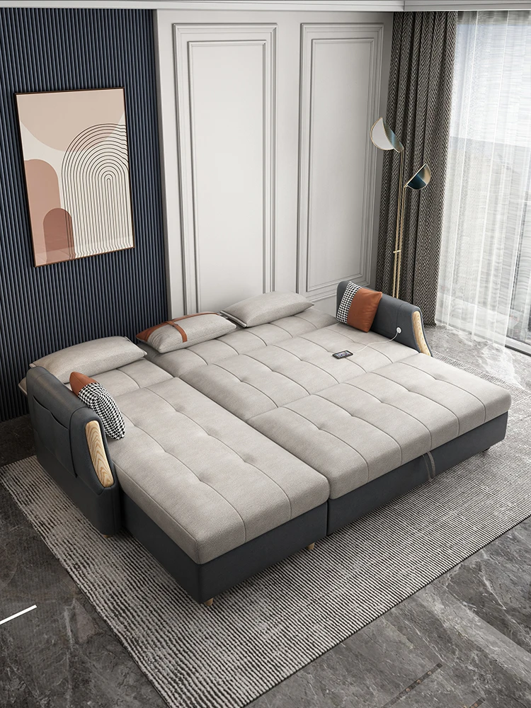 

Technology cloth sofa bed dual purpose foldable small unit living room multifunctional corner storage
