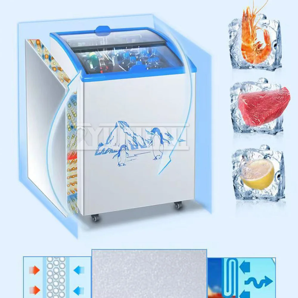 SD/SC-129L Commercial Freezer Household Small Ice Cream Cabinet Kitchen Refrigerator Freezer