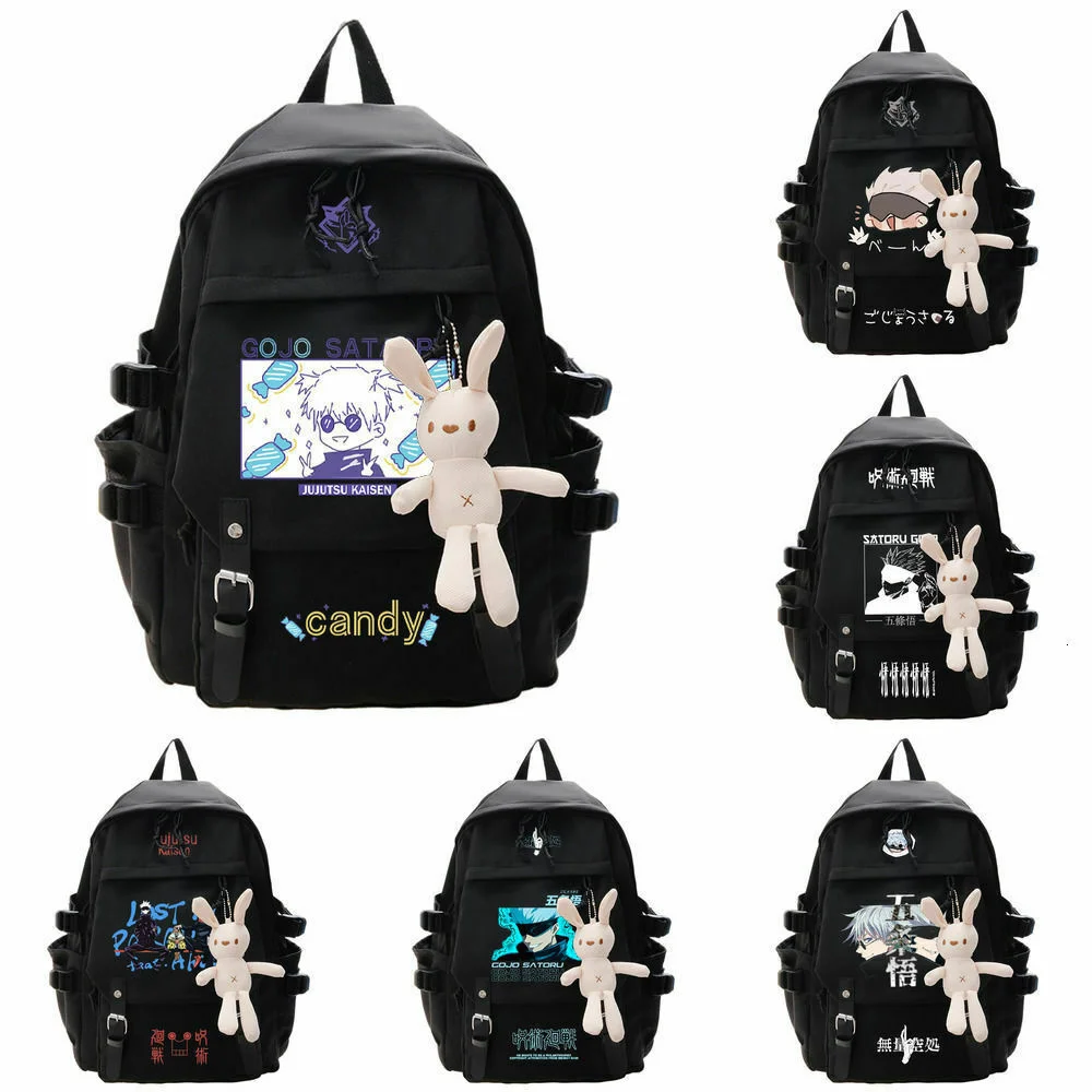 

Anime Nylon School Backpack Bookbag Cartoon Jujutsu Kaisen Gojo Satoru Backpack Rucksack Travel Shoulder Bags For Teenagers