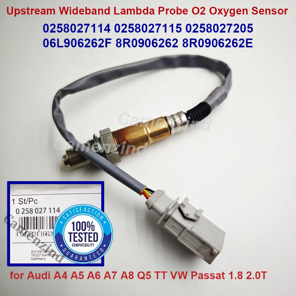 

0258027114 06L906262F 8R0906262 8R0906262E 0258027115 Upstream Wideband O2 Oxygen Sensor for A-udi A4 A5 A6 A7 A8 Q5 TT 1.8 2.0
