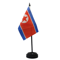 North Korea Desk Flag 4x6inch Conference Negotiation Flag Product Display Office Top Desk Ornaments Flags