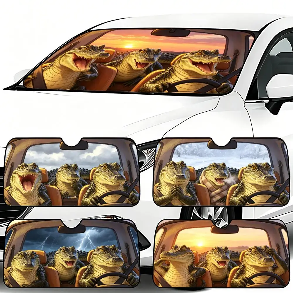

C-Crocodile Driving-S Sun Visor Car Windshield Sunshade Foldable Automotive Protection Sun Block Cover