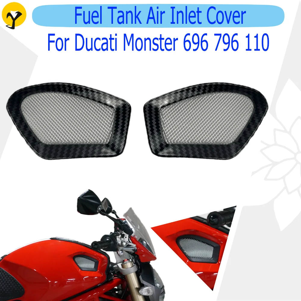 For Ducati Monster 696 796 1100 Motorcycle Front Side Air Intake Grille Cover Fuel Tank Air Intake Grille Cover Accessories New