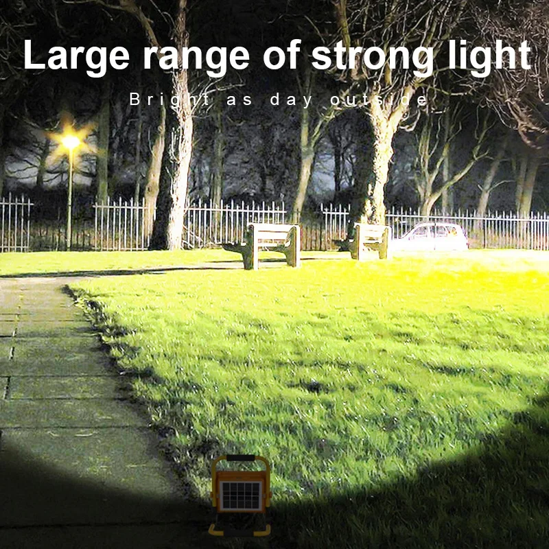 1000w solar Flood Light Portable LED Reflector Spotlight Rechargeable Projector Floodlight emergent solar Portable lamp