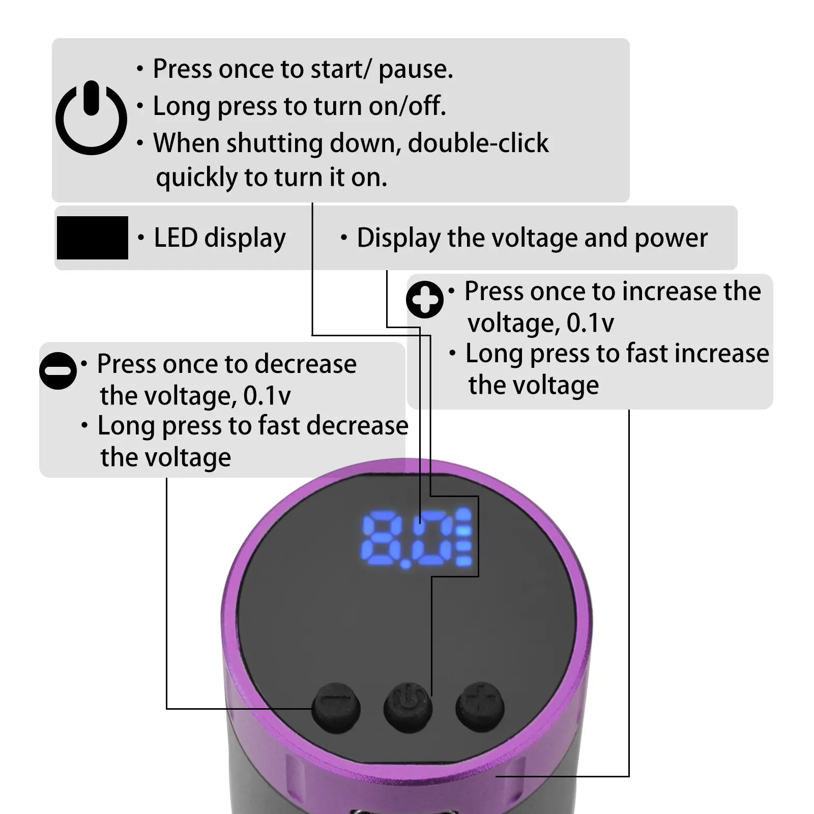 1500m Mini Wireless Tattoo Battery Power Supply RCA USB Interface For Rotary Machine Accessories Fount Adapter Fast Chargering