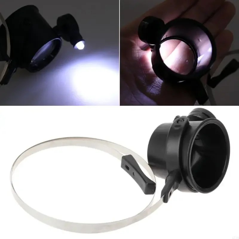 Practical 10X LED Hands Eye Loupe Jewelry Watch Repair Magnifier Headband