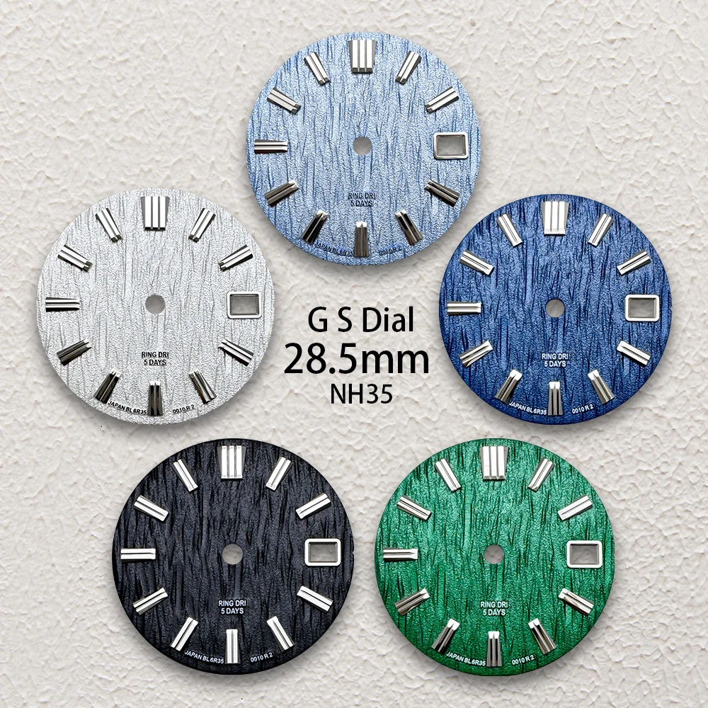 28.5mm Glacier GS Dial Fit NH35/NH36 Japan Automatic Movement High-Quality Solid Nail Dial Watch Modification Accessories