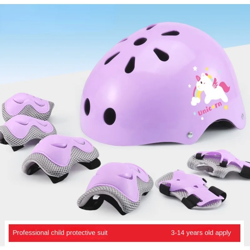 

Children's roller skating protective gear, riding helmet set, skateboarding and skating shoes, knee pads, riding protection