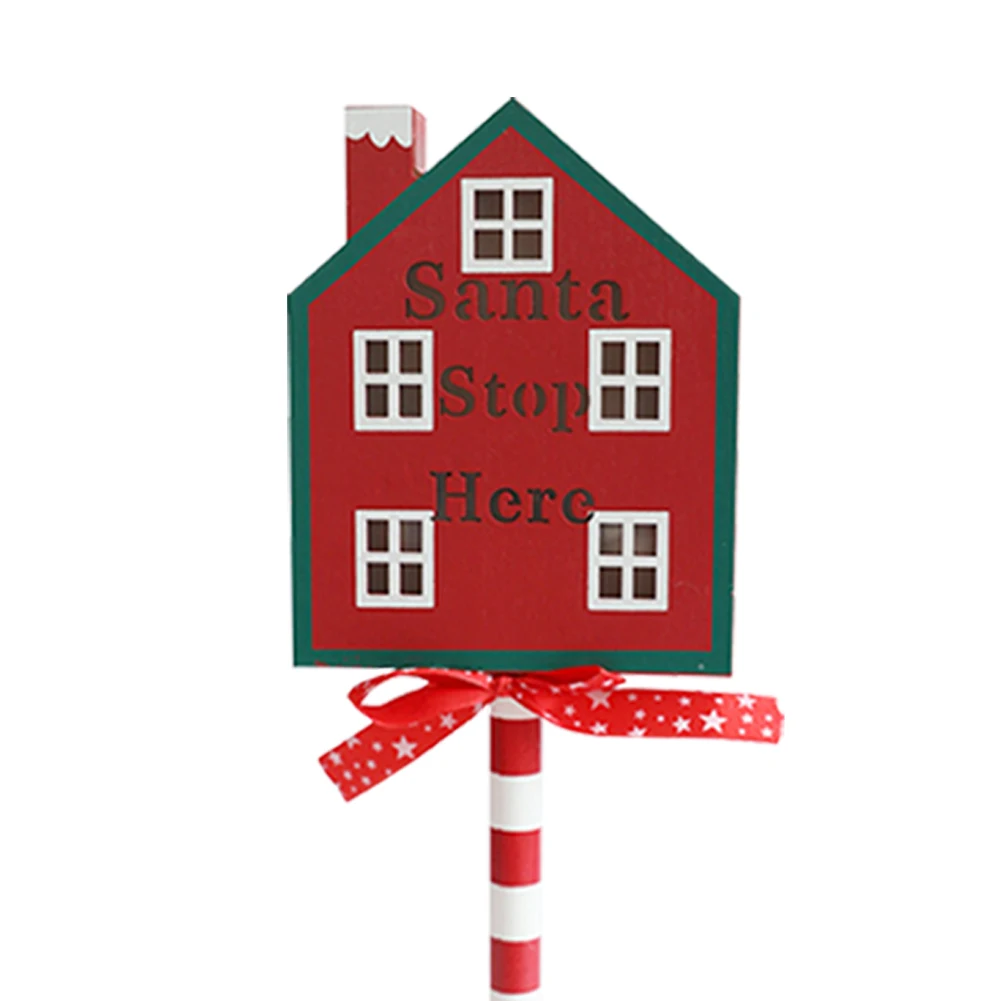 Santa หยุดที่นี่ป้าย LED Light Yard Sign ตกแต่ง Warm Light Xmas ตกแต่งตาราง Light Up เดสก์ท็อปเครื่องประดับสําหรับ Xmas Party