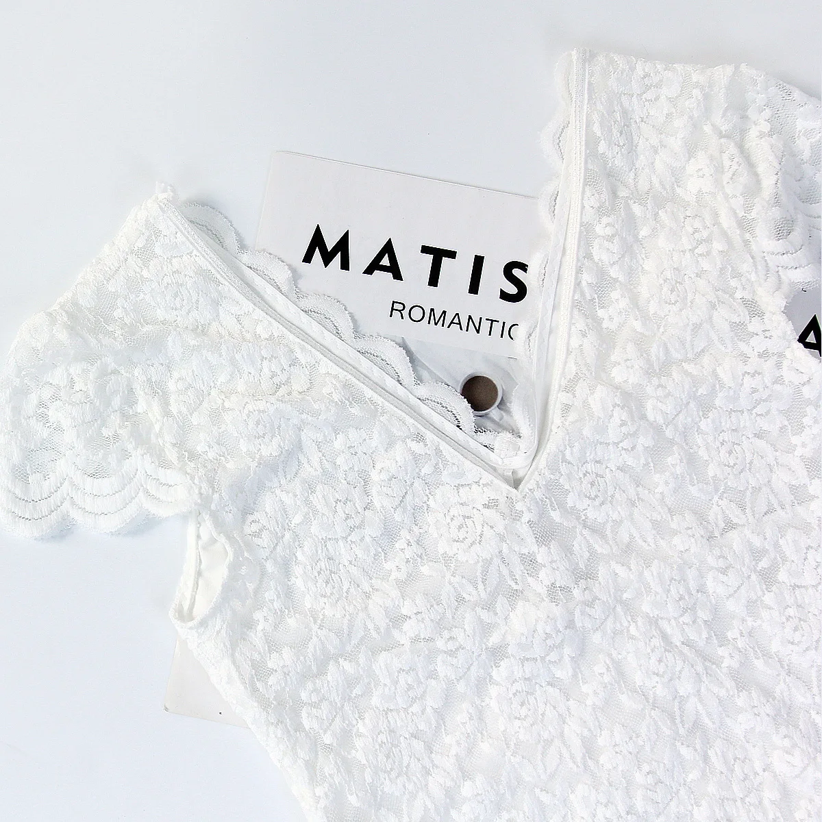 2025 nieuwe effen kleur V-hals kant kant perspectief schoonheid terug pure verlangen sexy babes panty 10512