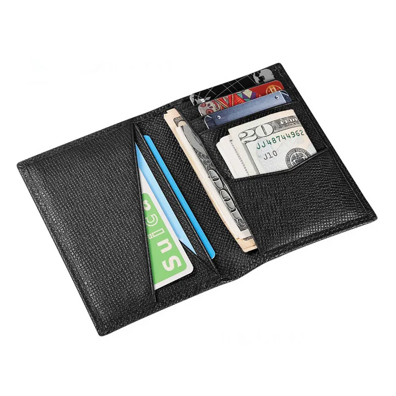 Top Layer Cowhide Anti Pocket Wallet with Multiple Card Slots, RFID Anti-theft Card Holder, Men's and Women's Real Pickup Bag