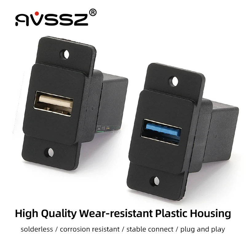 AVSSZ USB 2.0 3.0 Type-C Cable Connector Square Data Socket Metal / Plastic Panel Welding / Crimping Multifunctional Adapter