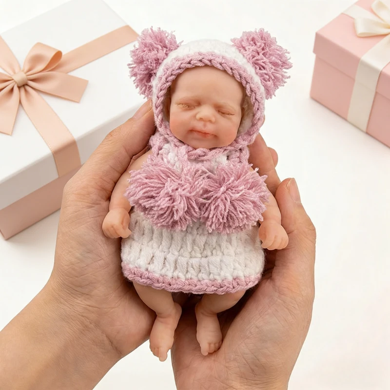 

6 Inch Reborn Dolls Silicone Bebe Infant Girl Cuddle Baby Washable Pascale Mini Doll Toy