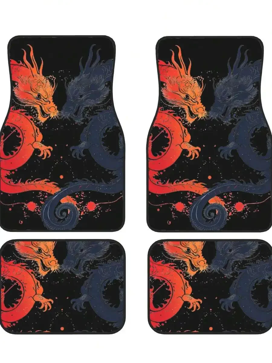 4-Piece Car Floor Mats For Most Vehicles – Rubber Backing,Durable & Stylish Auto Interior Accessories