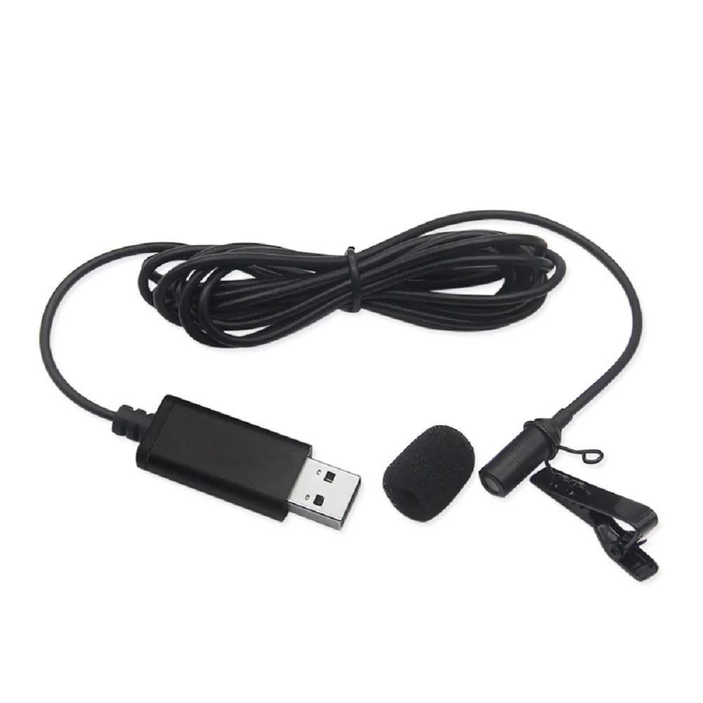 Portable Mini USB Mic Clip-on Omni-Directional Stereo Microphone for Laptop Live Recording Camera for PC Computer