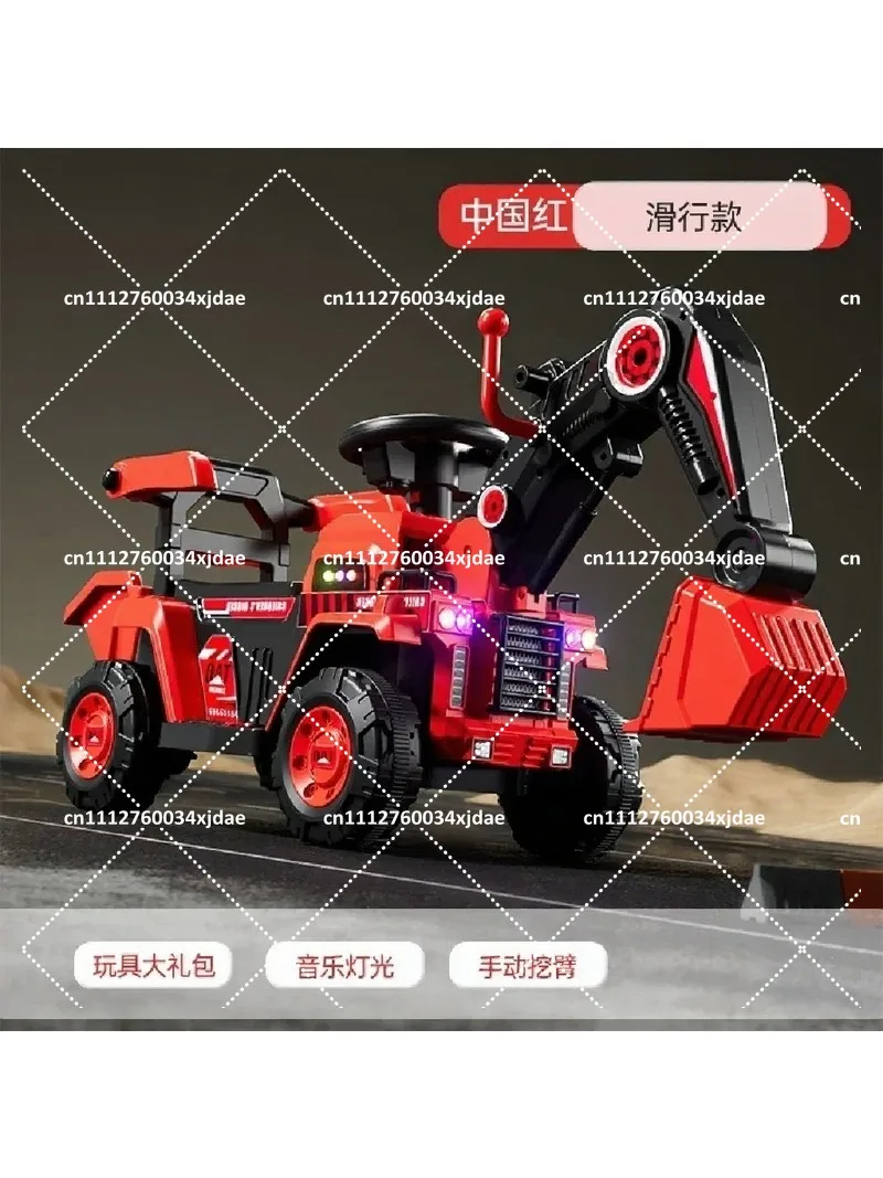 Kids Remote Control Electric Excavator Toy Car for Boys Girls, Oversized Engineering Vehicle with Hook