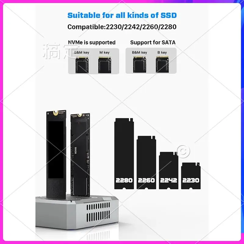

ABT-Dual Bay M.2 Nvme/Nvme SSD Жесткий диск RAID10 Док-станция Offline Clone M.2 SSD Дубликатор Вентилятор Охлаждающая матрица