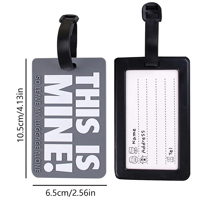 THIS IS MINE Reminder Slogan Cartoon Letter Luggage Tags PVC Boarding Identification Tags For Travelling Air Plane Check-in Tags