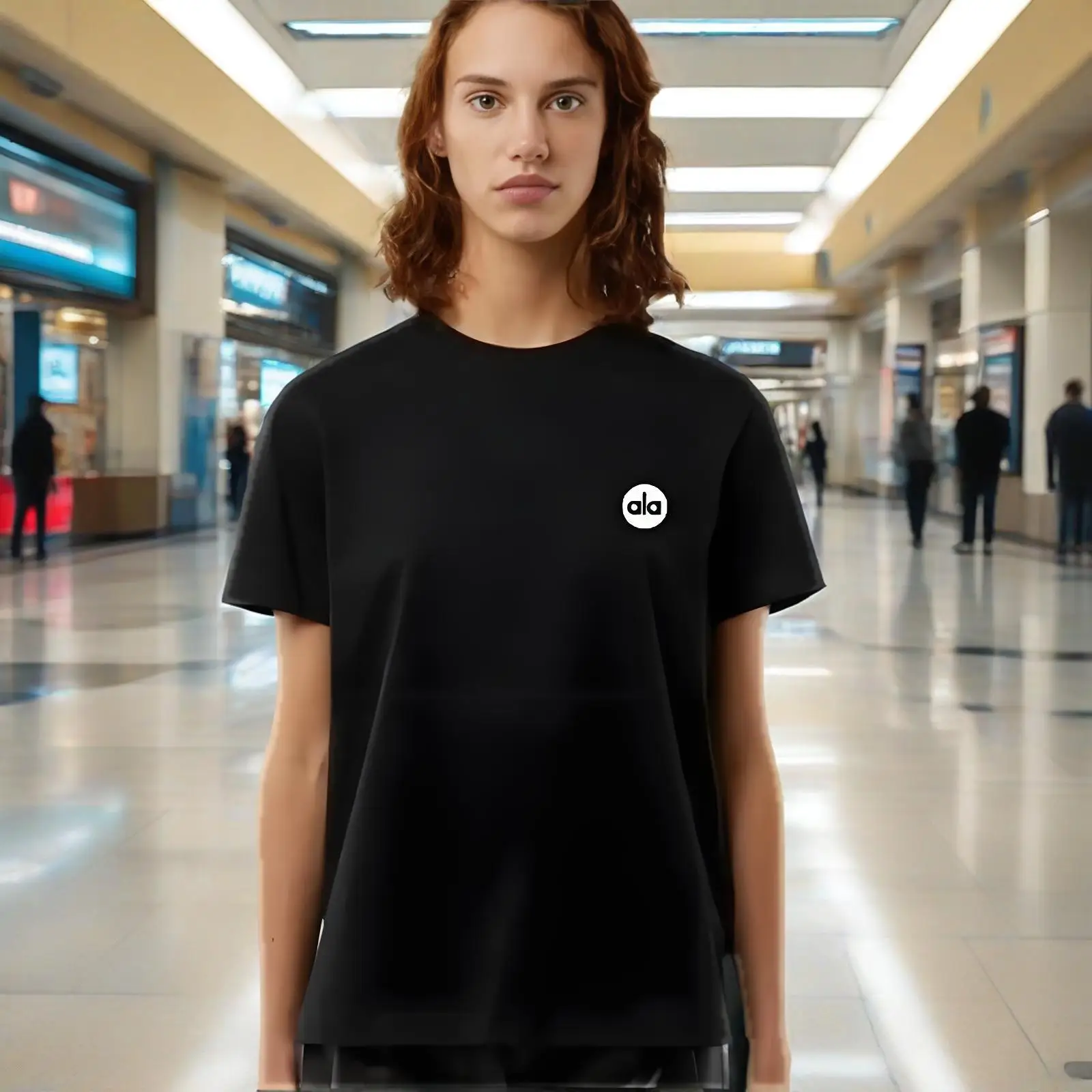 

American Sports Yoga Top Plus Size Women's Casual Wear Commuting Versatile Round Neck Short-sleeved Cotton Loose T-shirt