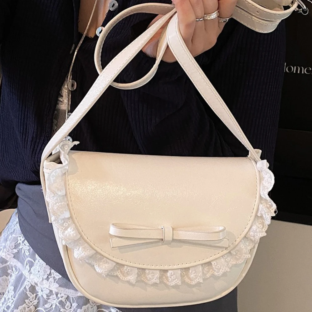 Vrouwen ontworpen crossbody tas Koreaanse zoete kant patchwork gesp Messenger Packs Casual delicate party enkele schoudertassen