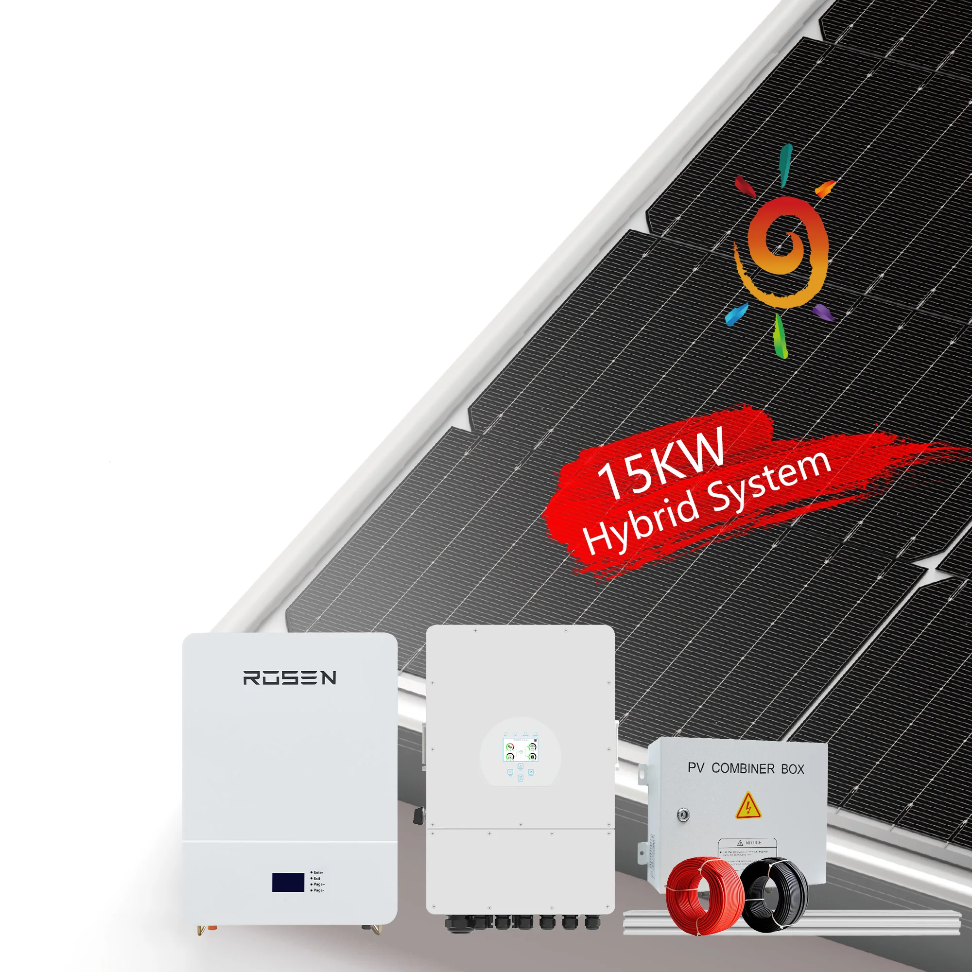 All in One Off Grid Complete Set 5KW 5KVA 10KW 10KVA 15KW 15KVA 20KW Hybrid Solar Energy System