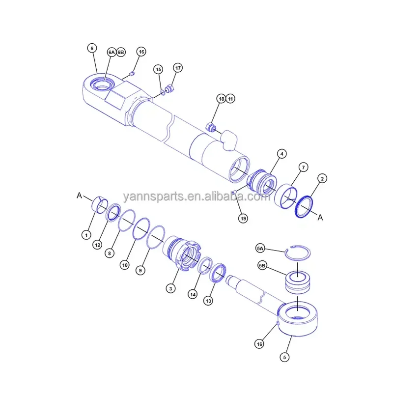 For YANNS 3596706 359-6706 Hydraulic Steering Cylinder for Wheel Loader 962 950M 950 962M
