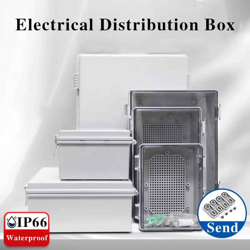 Outdoor IP66 ABS Plastic Enclosure Box Waterproof Power Junction Distribution Box for Electric Instrument Projects