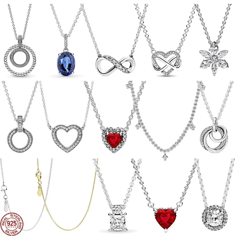 Girlfriend Familys Birthday Gifts 925 Sterling Silver Classic Simple Circular Heart-shaped Necklace Exquisite Charm Jewelry