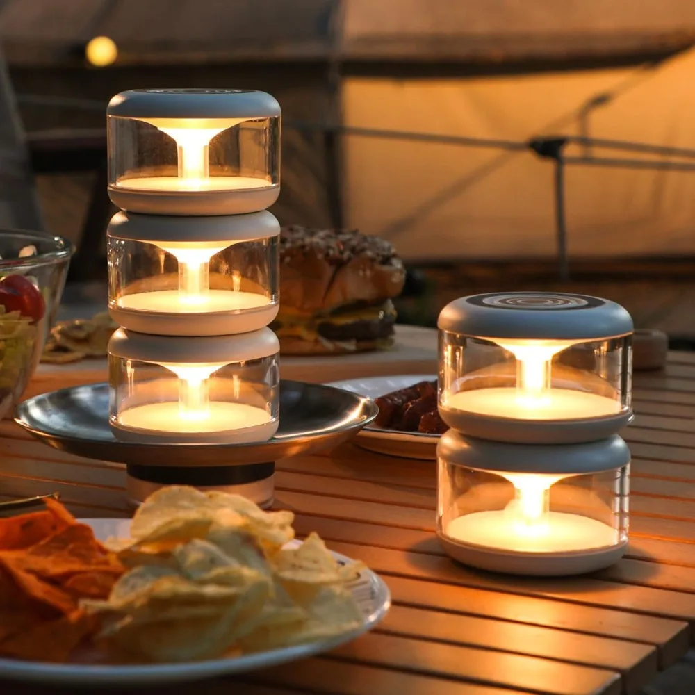 

oneleaf Atmosphere Light Портативный светодиодный ночник, лампа-свеча, три лампы с зарядной базой, беспроводная подзарядка с сенсорным переключателем