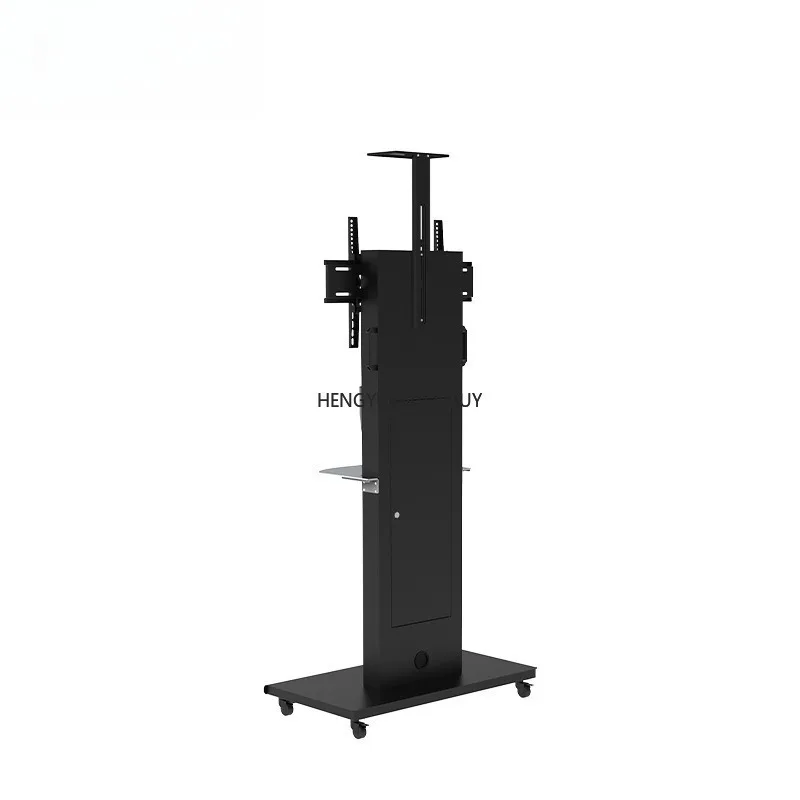 Soporte móvil comercial para pantalla de 55 pulgadas de suelo a techo, carrito vertical para conferencias y enseñanza, soporte con ruedas para TV.